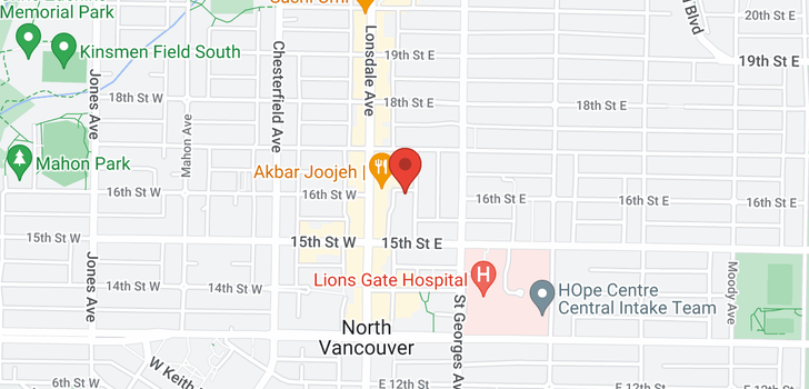 map of 1601 1555 EASTERN AVENUE